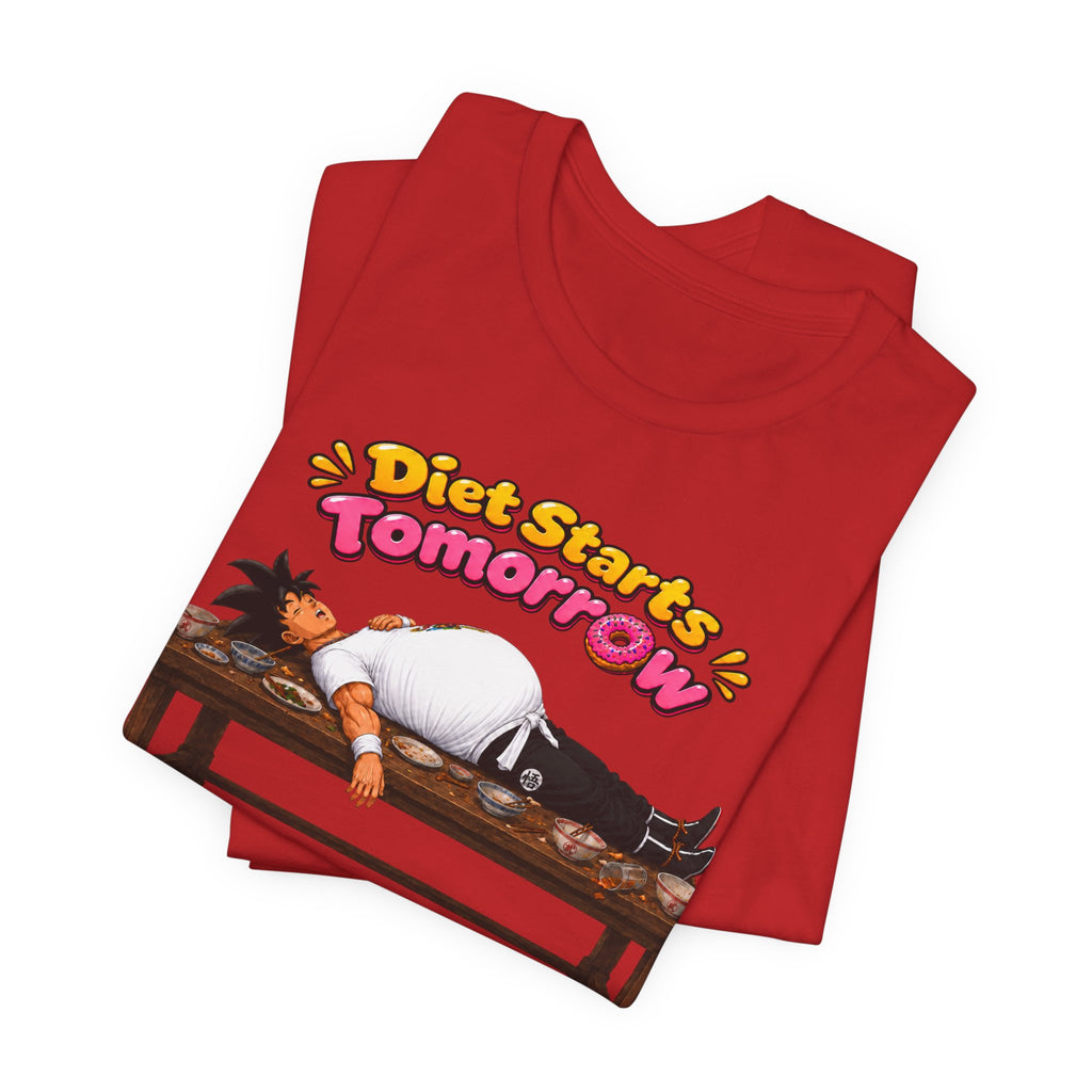 Goku Diet Starts Tomorrow T-Shirt — Funny Lazy Anime Graphic Tee