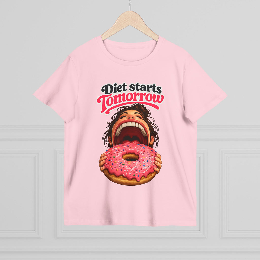 Diet Starts Tomorrow Women’s Tee — Funny Donut Graphic Shirt