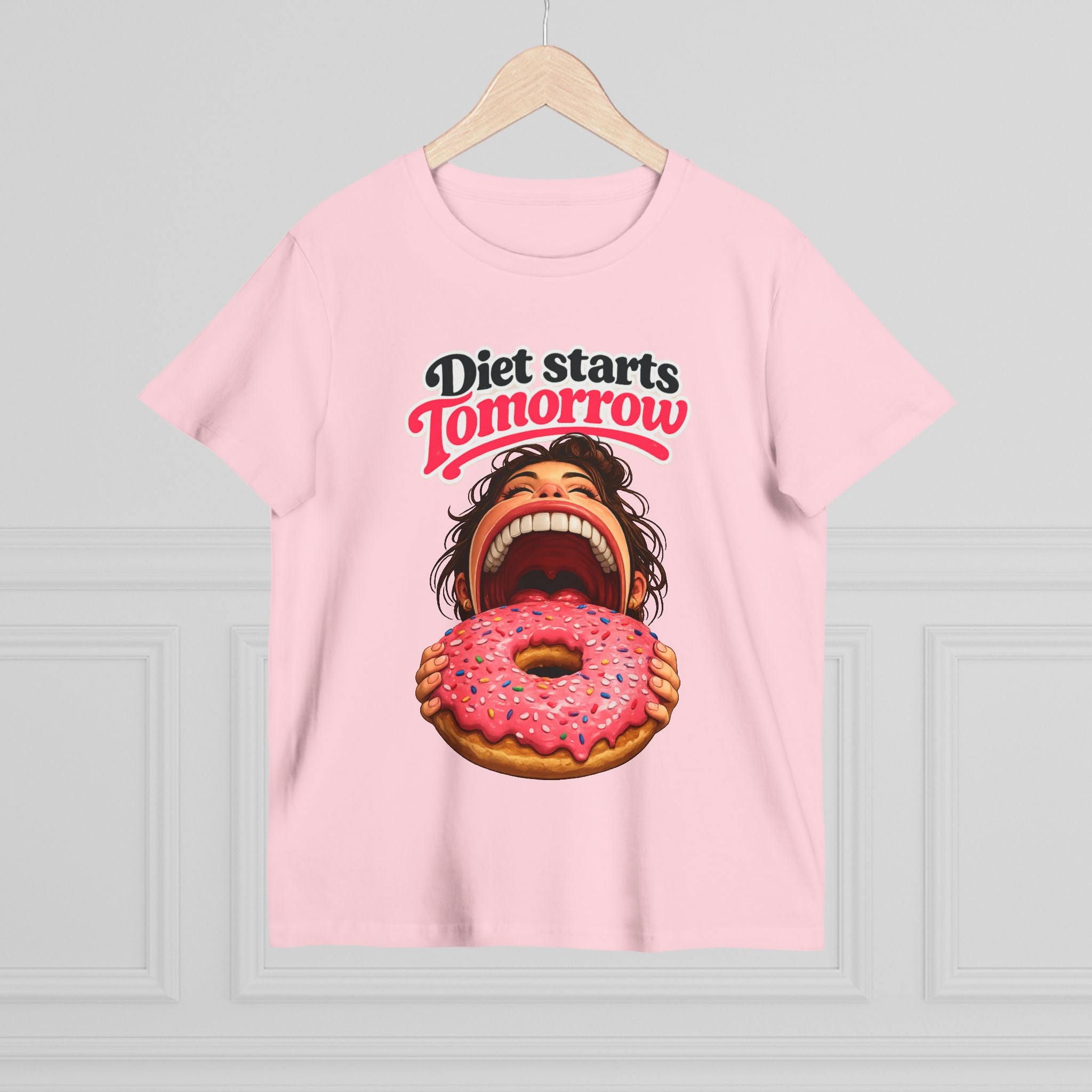 Diet Starts Tomorrow Women’s Tee — Funny Donut Graphic Shirt