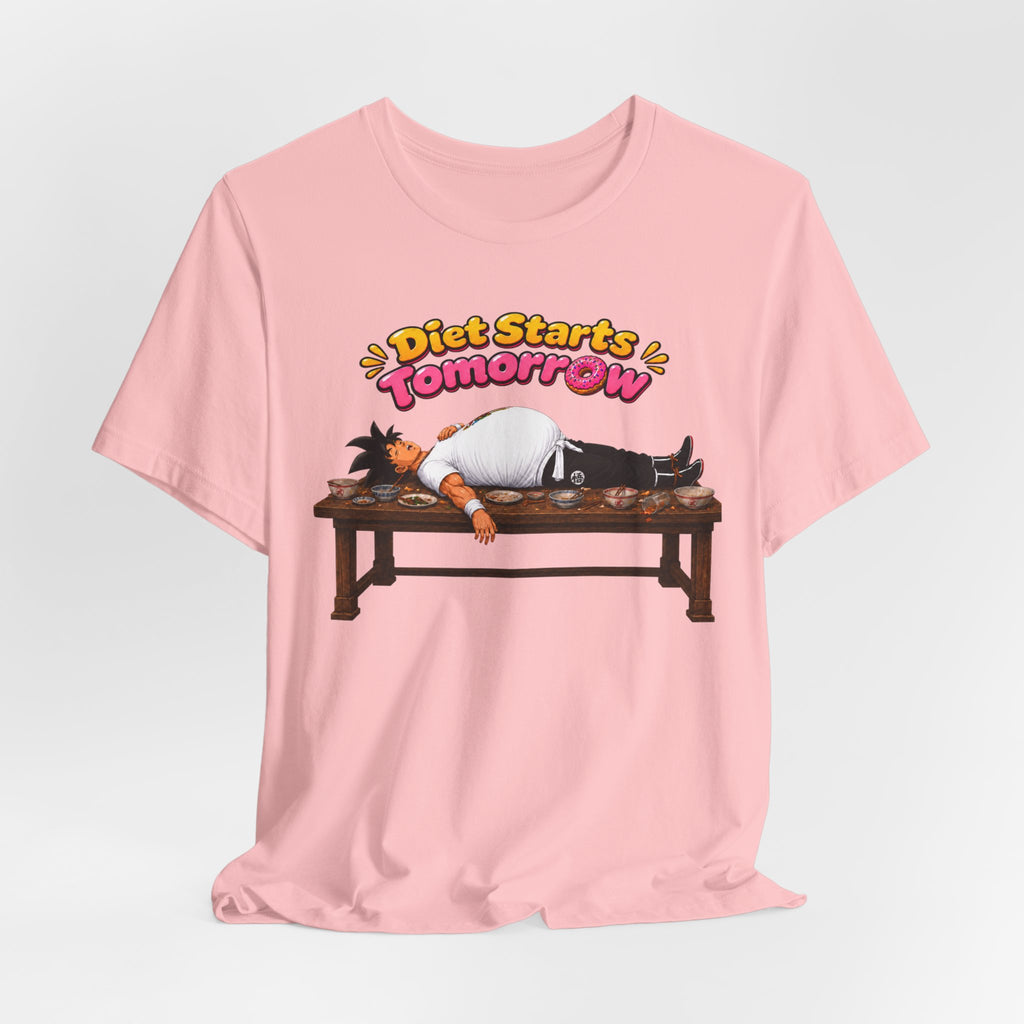 Goku Diet Starts Tomorrow T-Shirt — Funny Lazy Anime Graphic Tee
