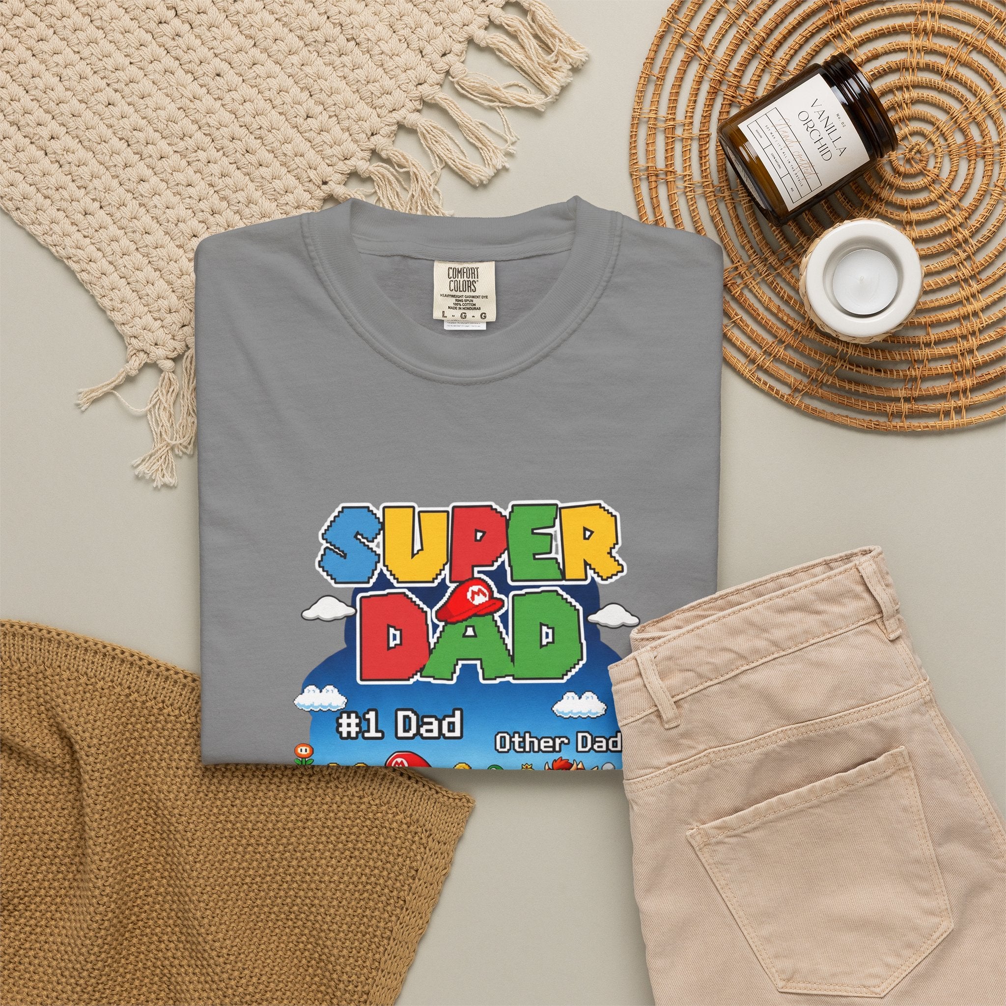 T-Shirt — "Super Dad" Retro Racing Gamer Tee (No.1 Dad)