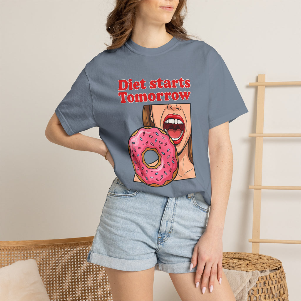 T-Shirt — "Diet Starts Tomorrow" Donut Graphic Tee