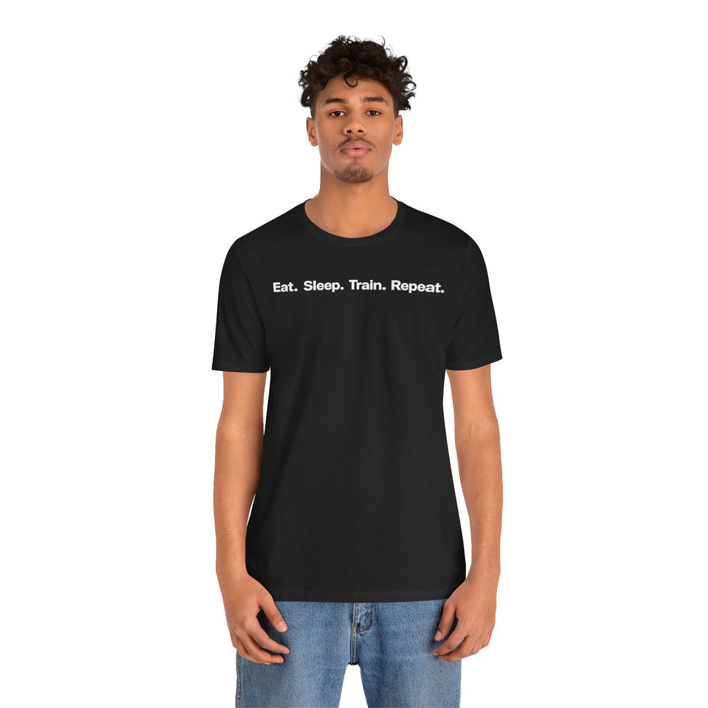 Eat. Sleep. Train. Repeat. Tee — Minimalist Music Symbols T‑Shirt