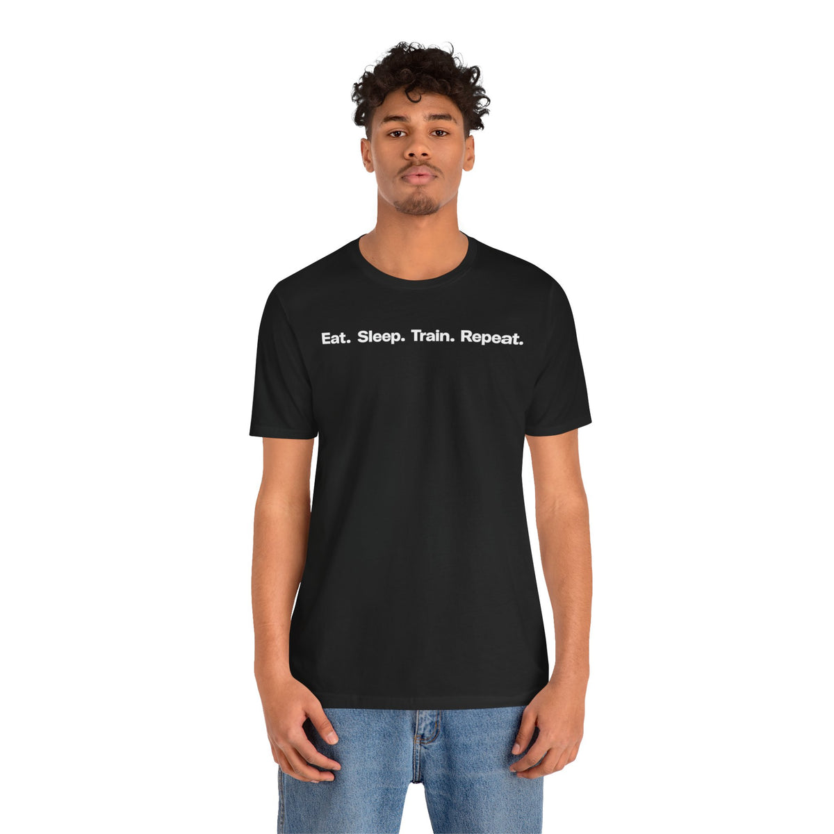 Eat. Sleep. Train. Repeat. Tee — Minimalist Music Symbols T‑Shirt