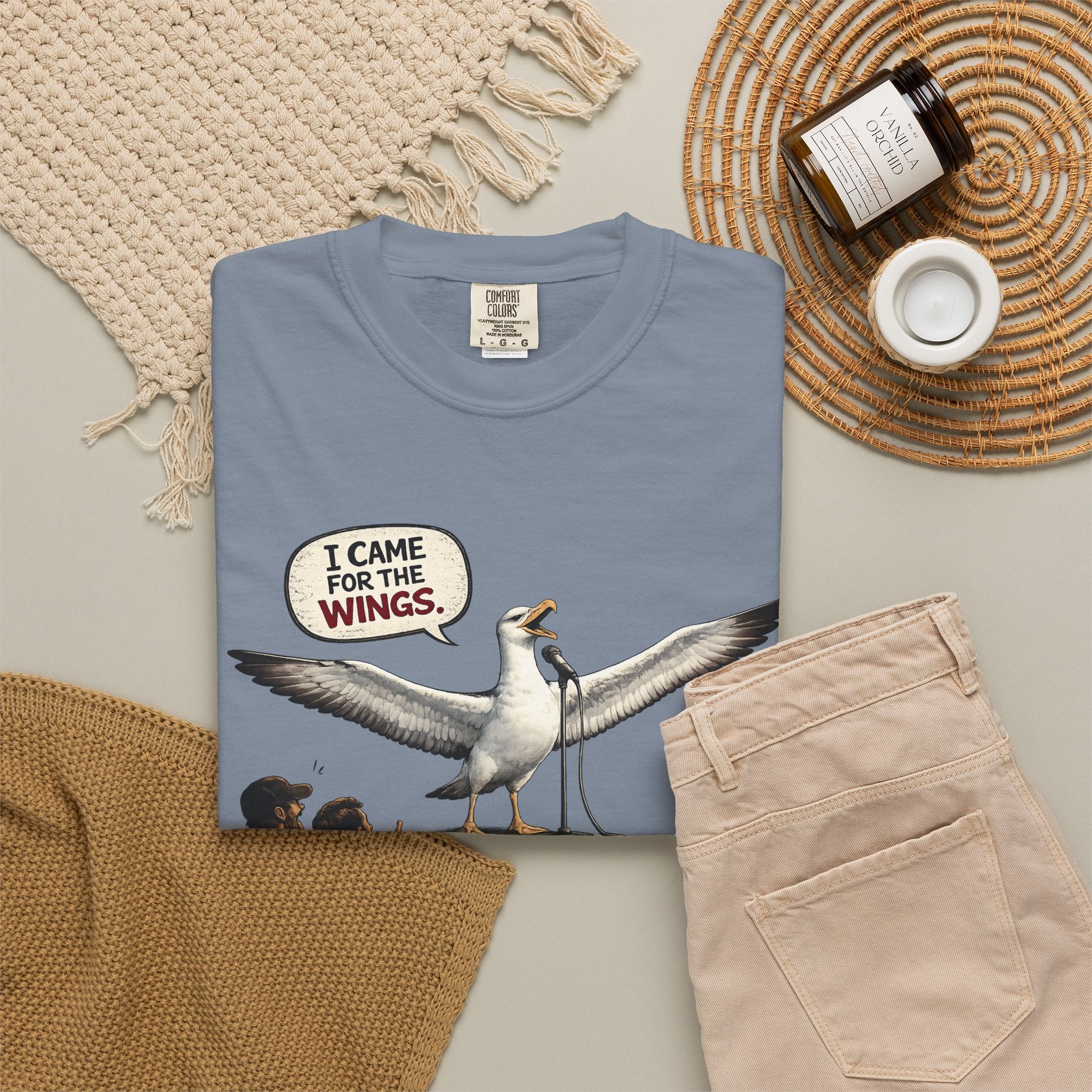 Albatross stand up Tee — "I Came For The Wings" Graphic T-Shirt