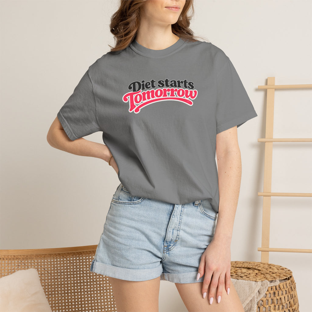 Diet Starts Tomorrow T-Shirt — Funny Fitness & Food Humor Tee