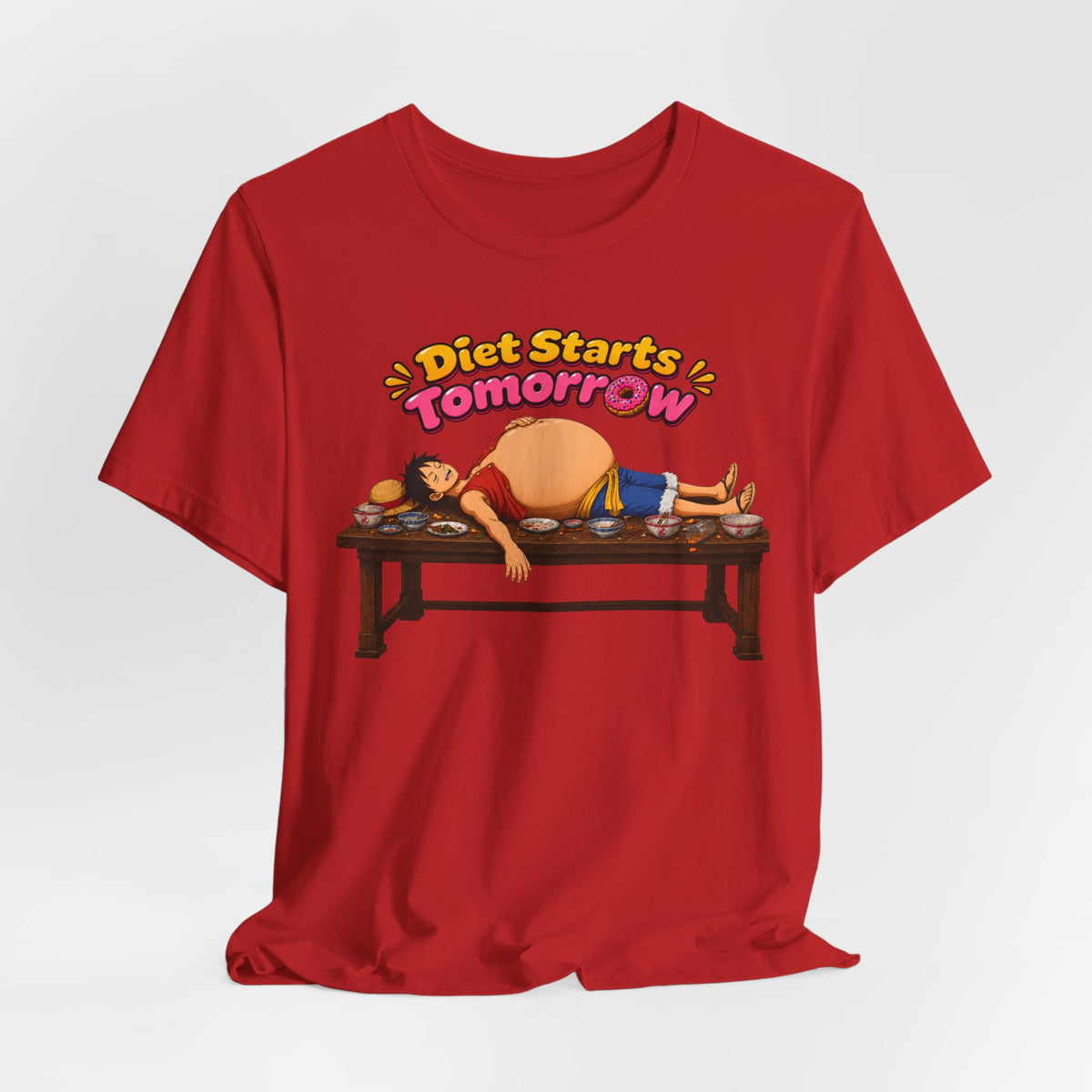 Luffy Diet Starts Tomorrow- Unisex Jersey Short Sleeve Tee