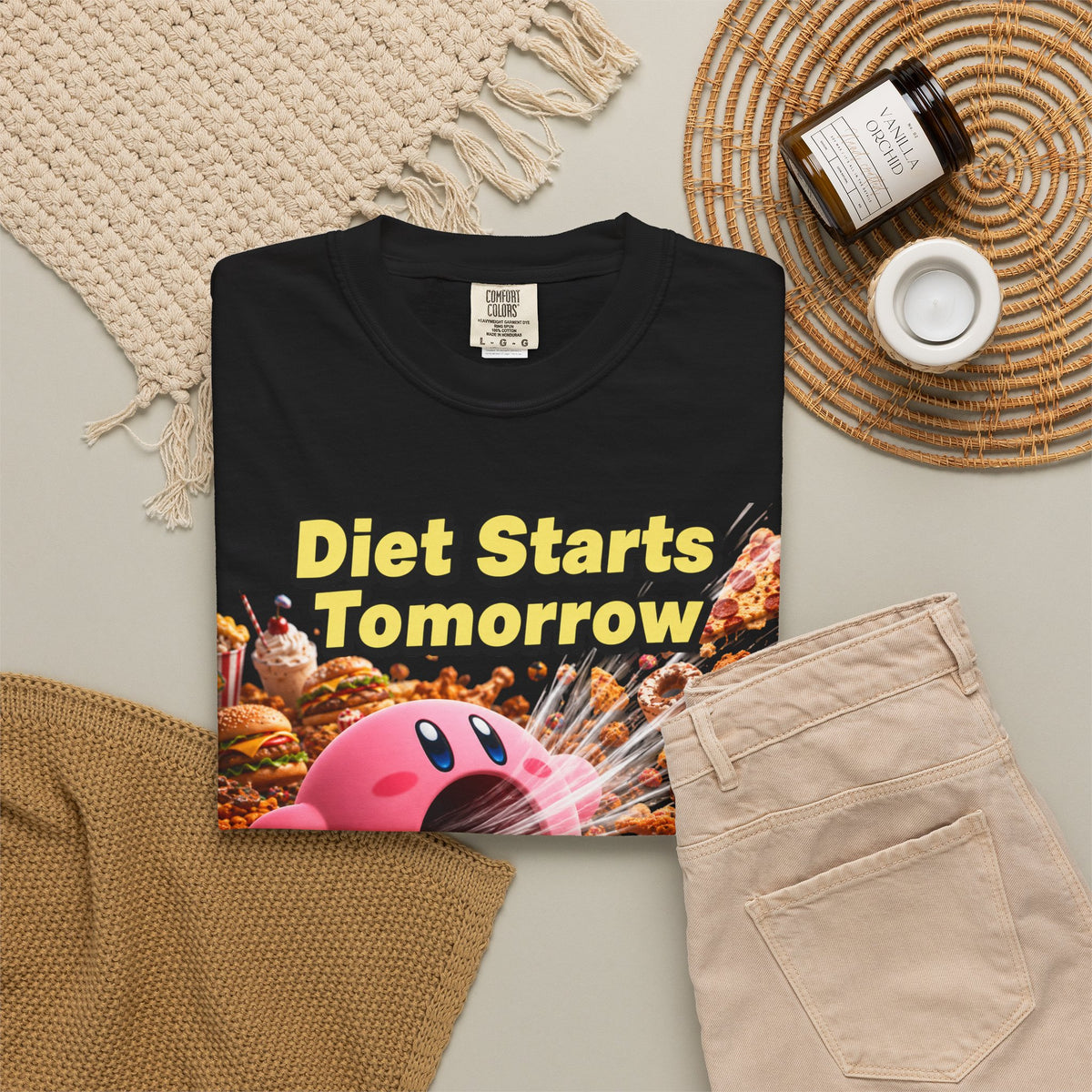 Kirby - Diet Starts Tomorrow T‑Shirt —  Food Humor Graphic Tee