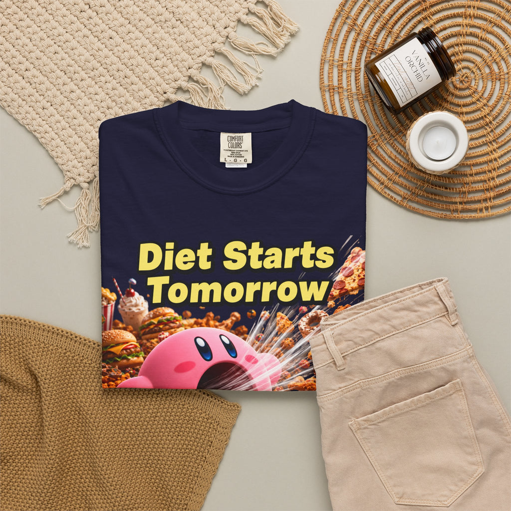 Kirby - Diet Starts Tomorrow T‑Shirt —  Food Humor Graphic Tee