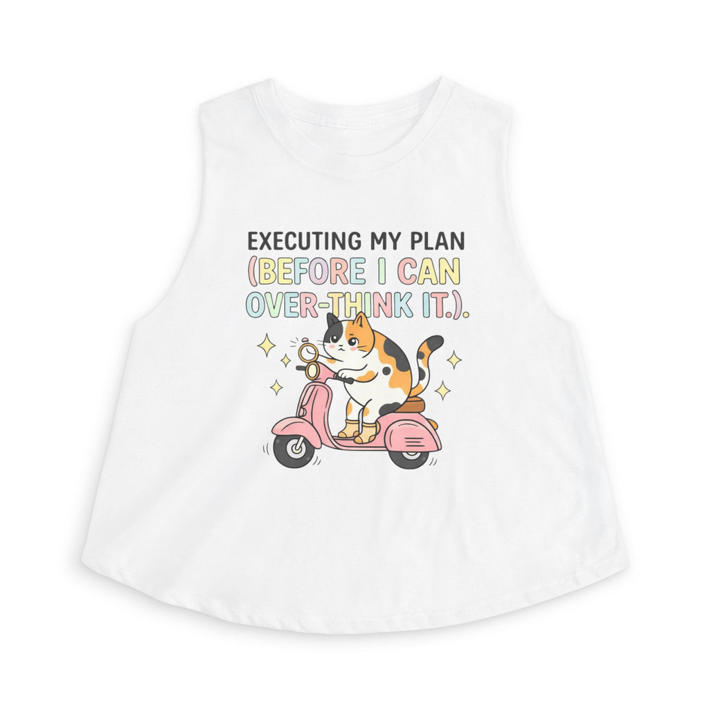 Cute Cat Scooter Crop Top — "Executing My Plan (Before I Can Over-Think It)"