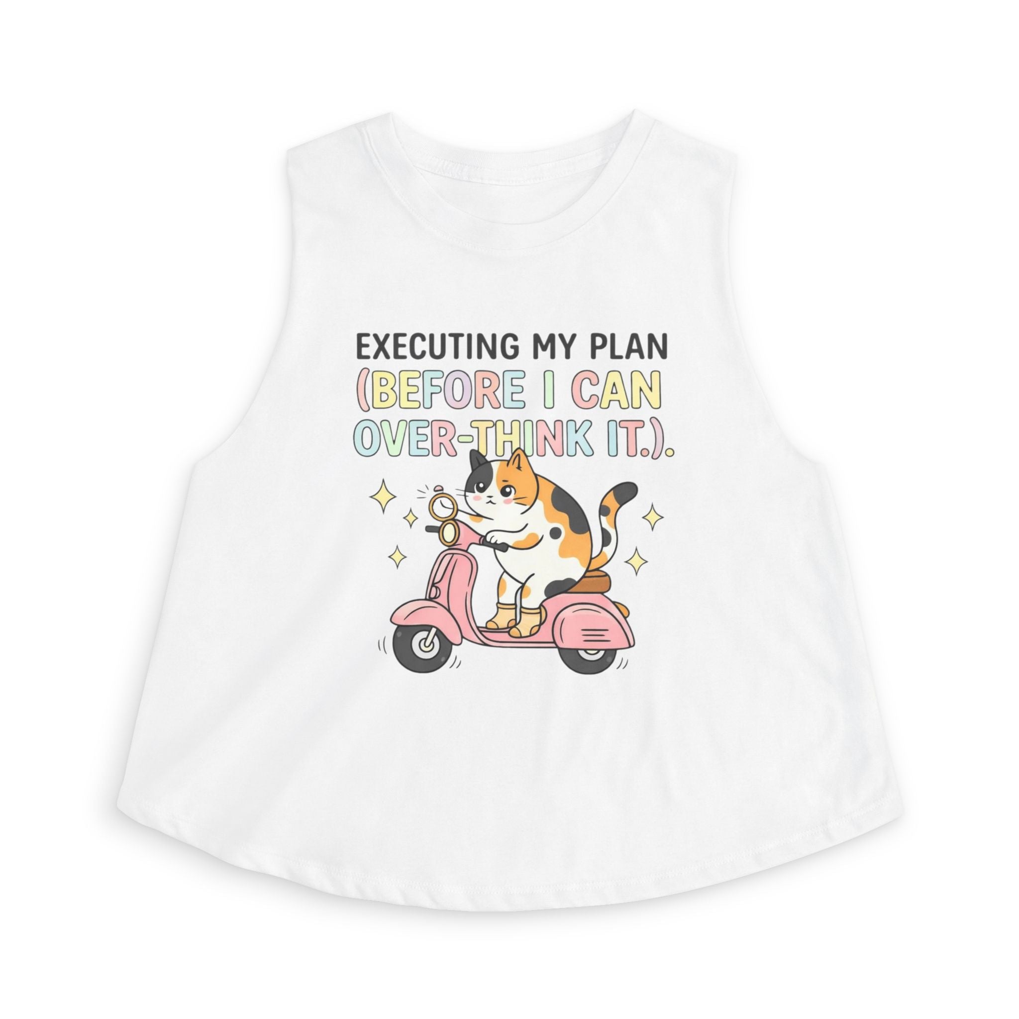 Cute Cat Scooter Crop Top — "Executing My Plan (Before I Can Over-Think It)"