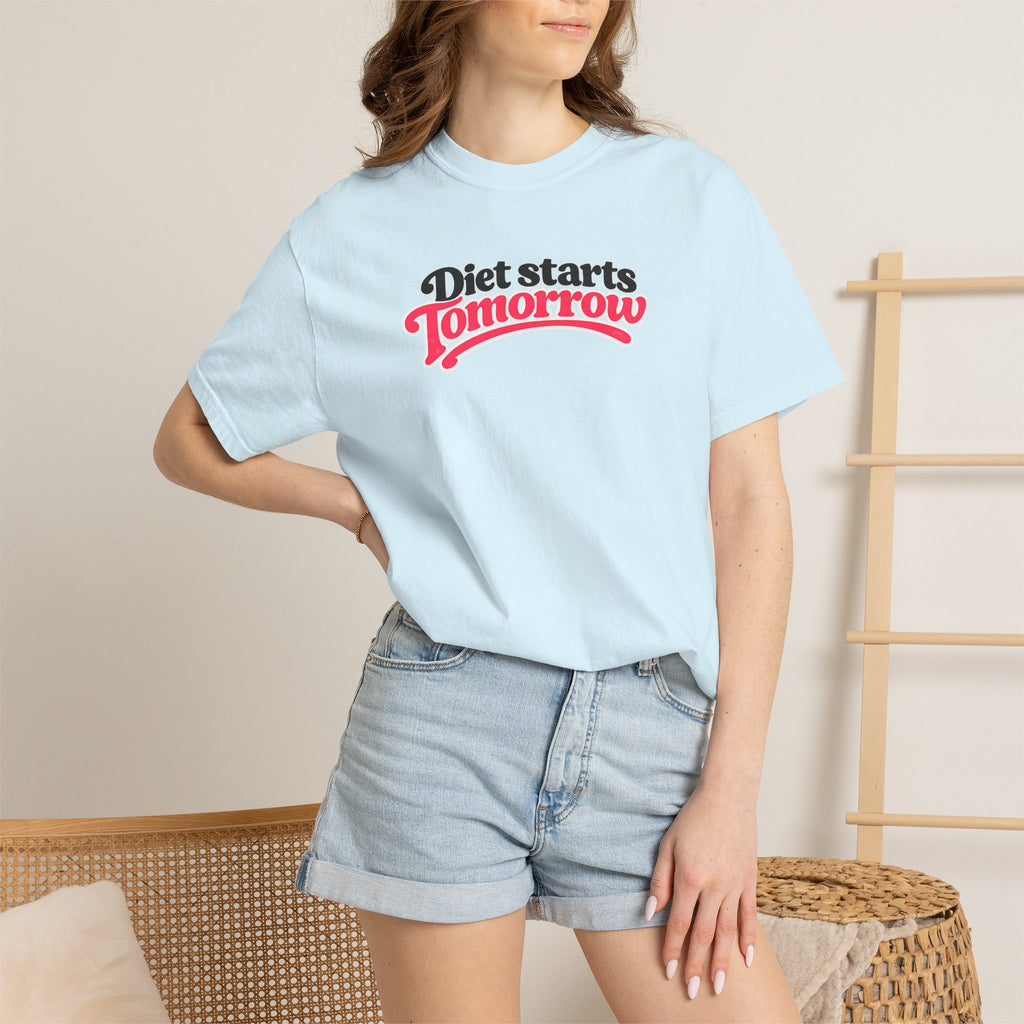 Diet Starts Tomorrow T-Shirt — Funny Fitness & Food Humor Tee
