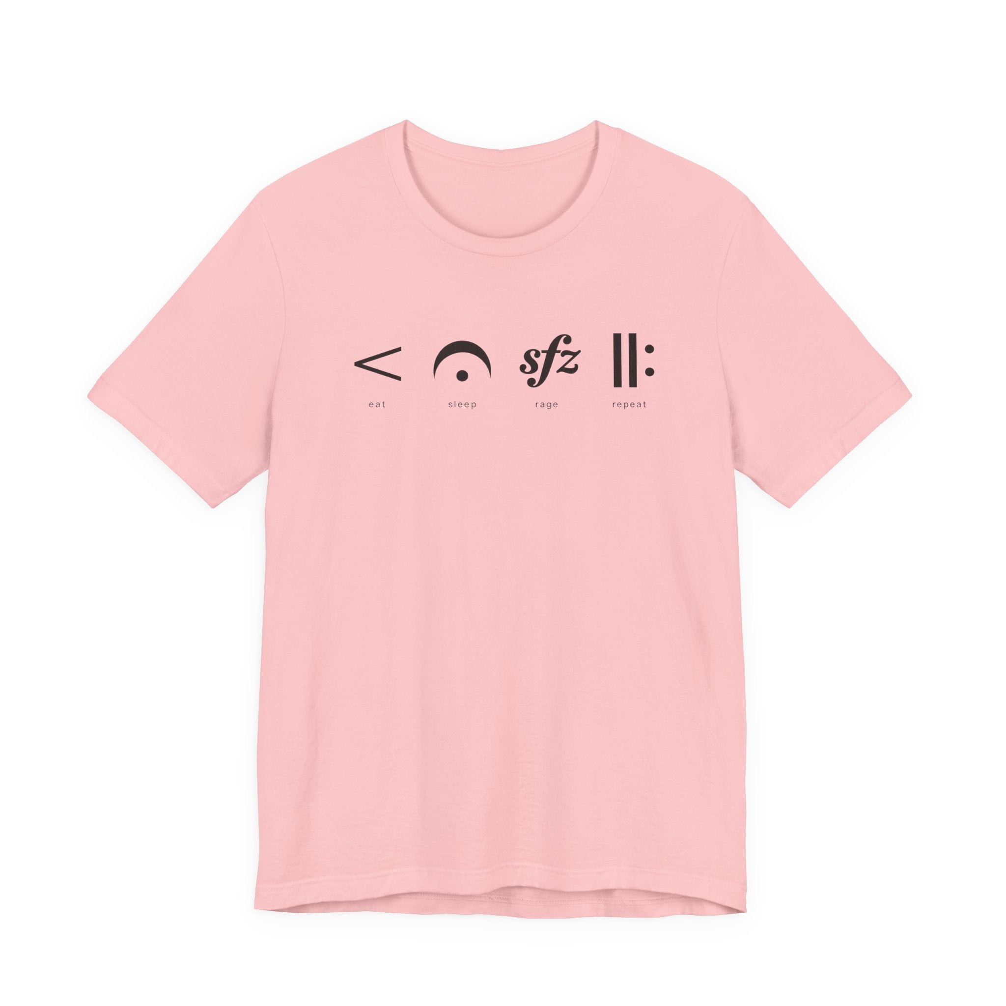 Eat, Sleep, Rage, Repeat Music Tee — Musical Symbols Graphic T-Shirt