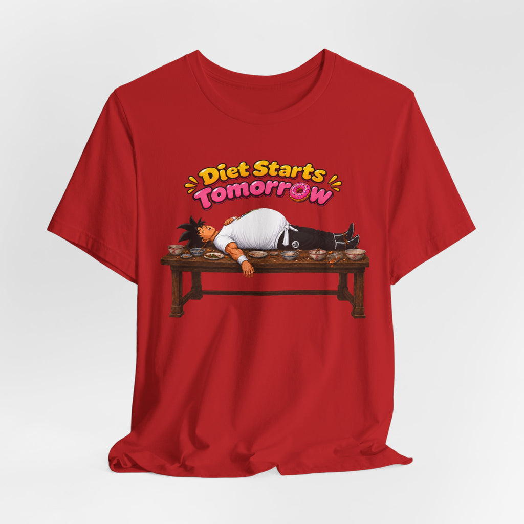 Goku Diet Starts Tomorrow T-Shirt — Funny Lazy Anime Graphic Tee