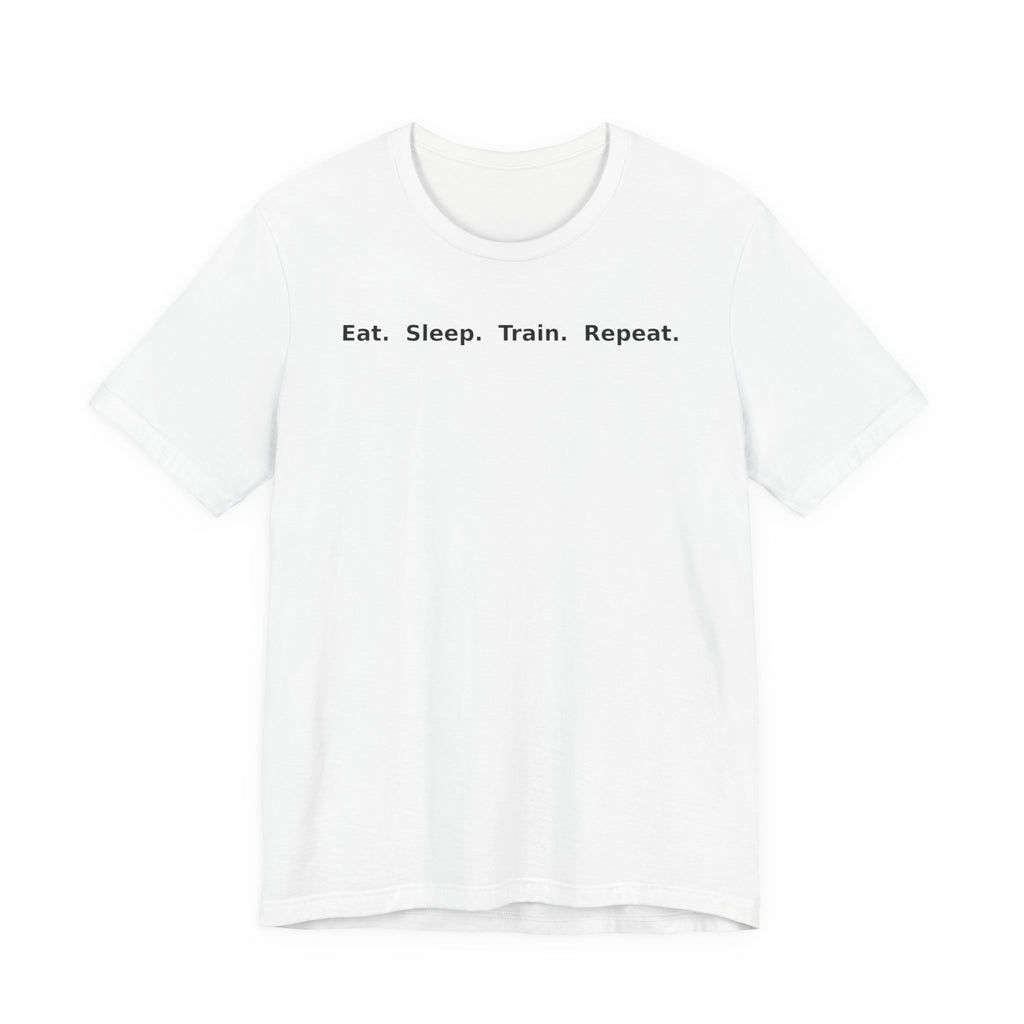 Eat. Sleep. Train. Repeat. Tee — Minimalist Music Symbols T‑Shirt