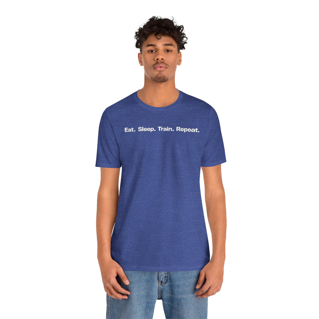 Eat. Sleep. Train. Repeat. Tee — Minimalist Music Symbols T‑Shirt