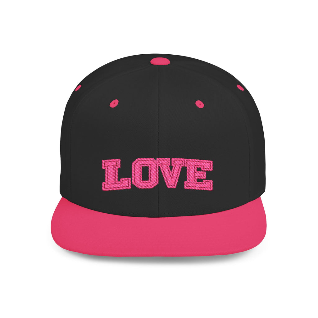 LOVE Pink Embroidered Snapback Hat