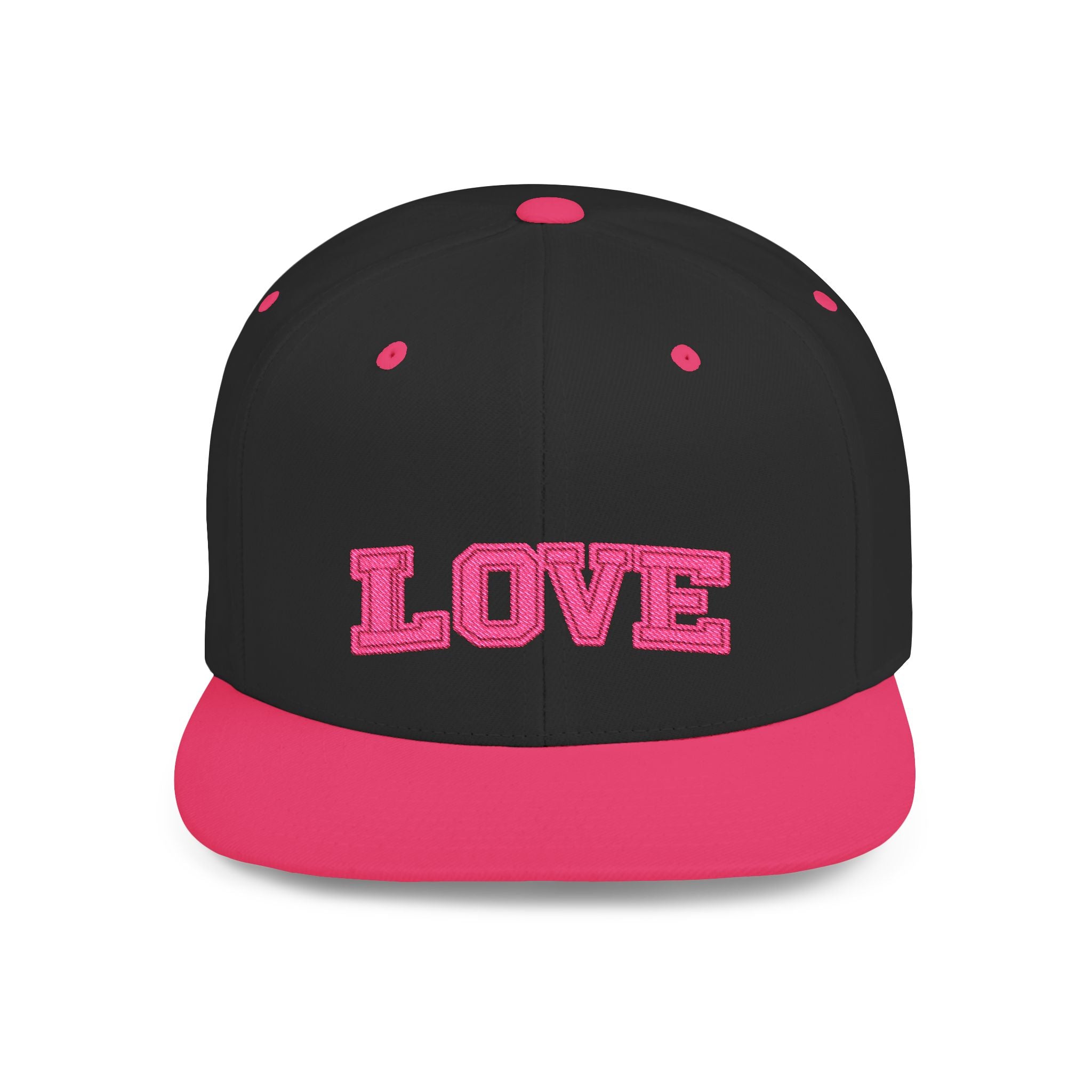 LOVE Pink Embroidered Snapback Hat