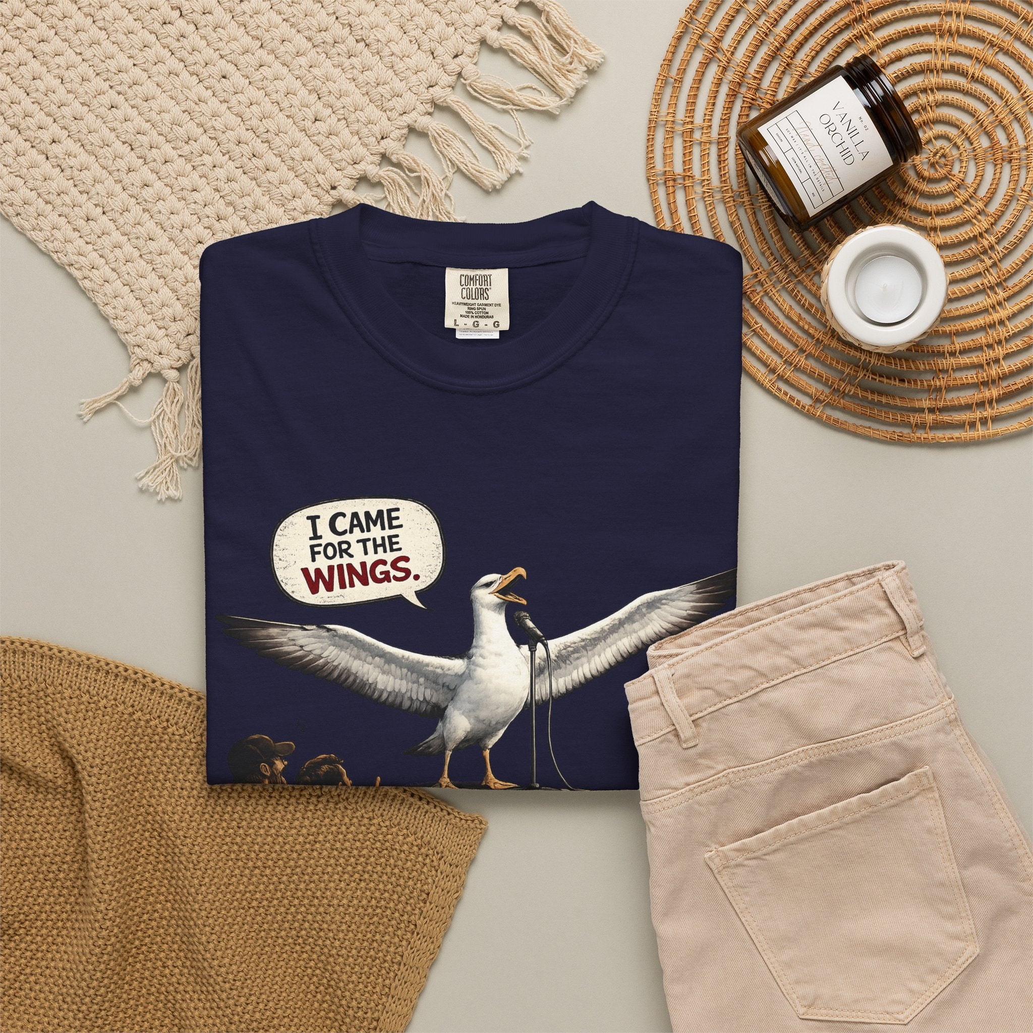 Albatross stand up Tee — "I Came For The Wings" Graphic T-Shirt