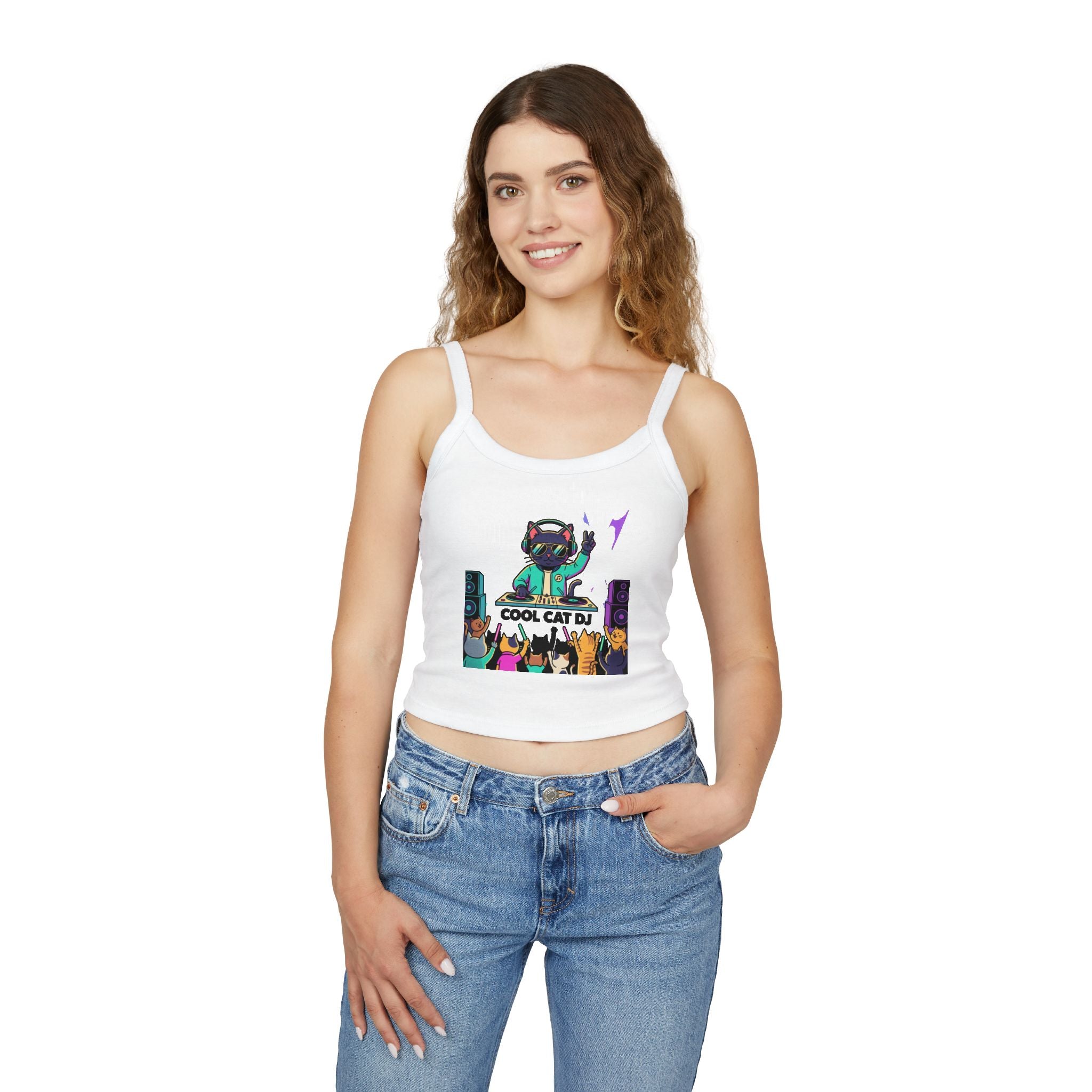 Cool Cat Dj spaghetti-strap tank