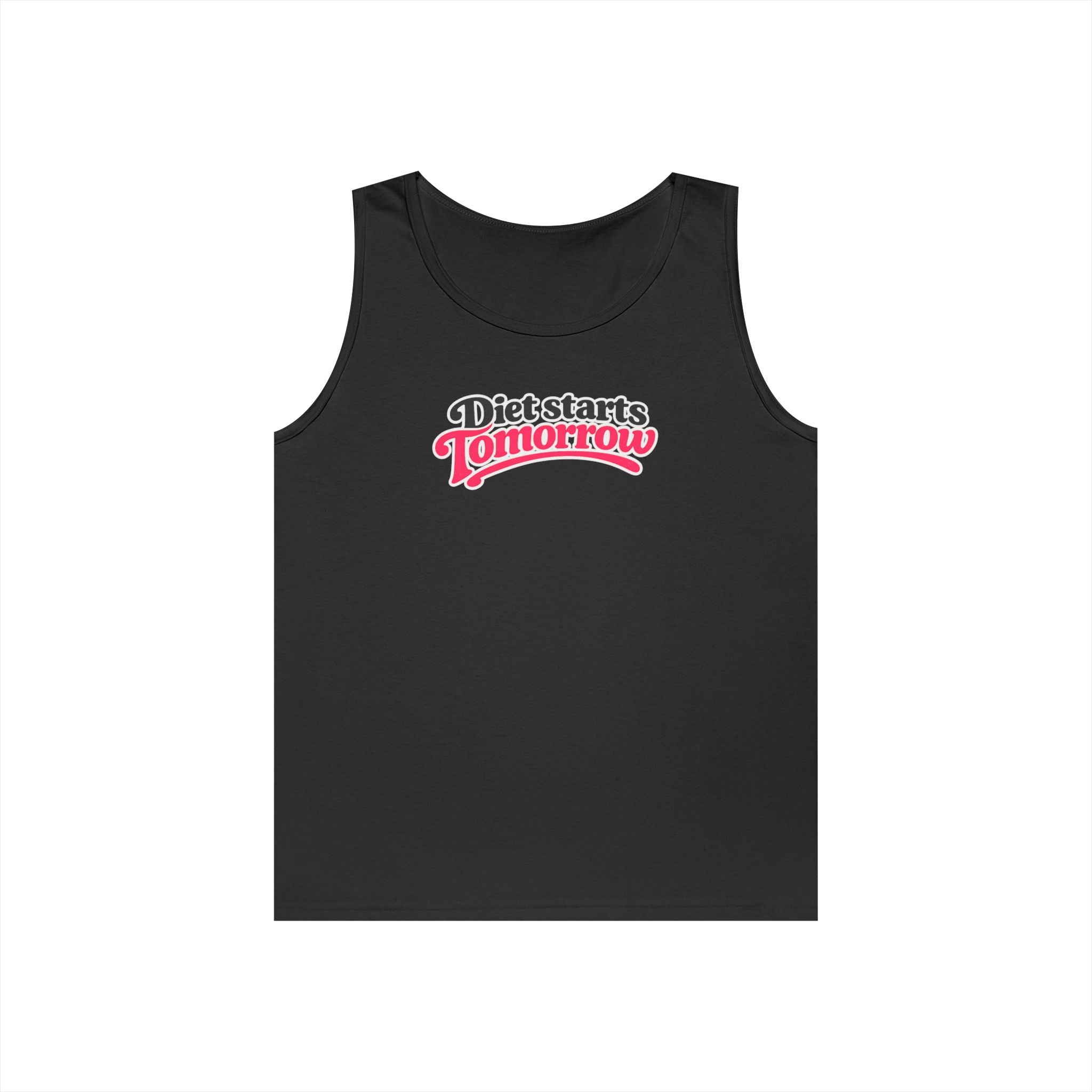 Diet Starts Tomorrow Tank Top — Funny Retro Script Fitness Tee