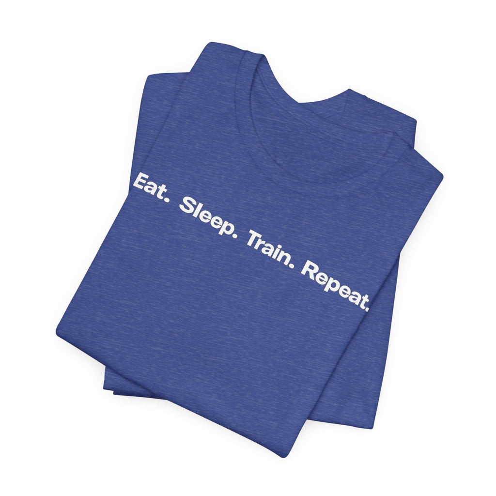 Eat. Sleep. Train. Repeat. Tee — Minimalist Music Symbols T‑Shirt