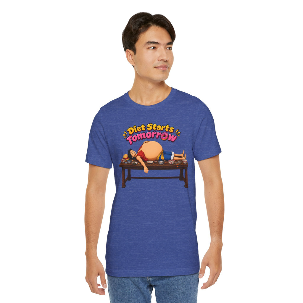 Luffy Diet Starts Tomorrow- Unisex Jersey Short Sleeve Tee