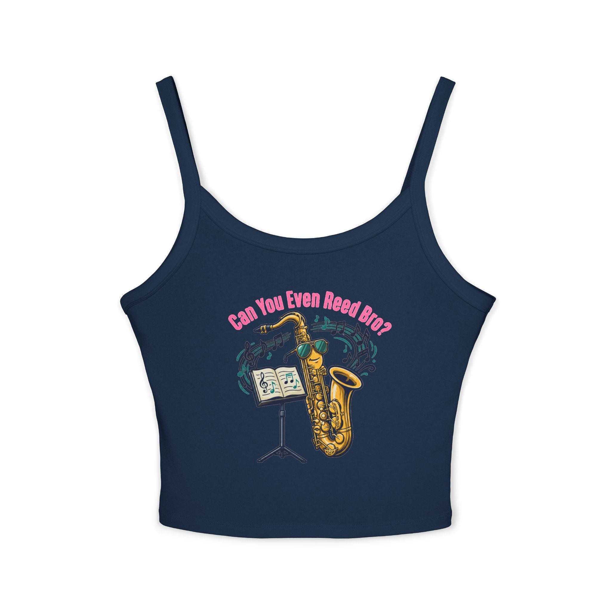 Saxophone Jazz Crop Tank — "Can You Even Reed Bro?" (W) - Music Lover Gift