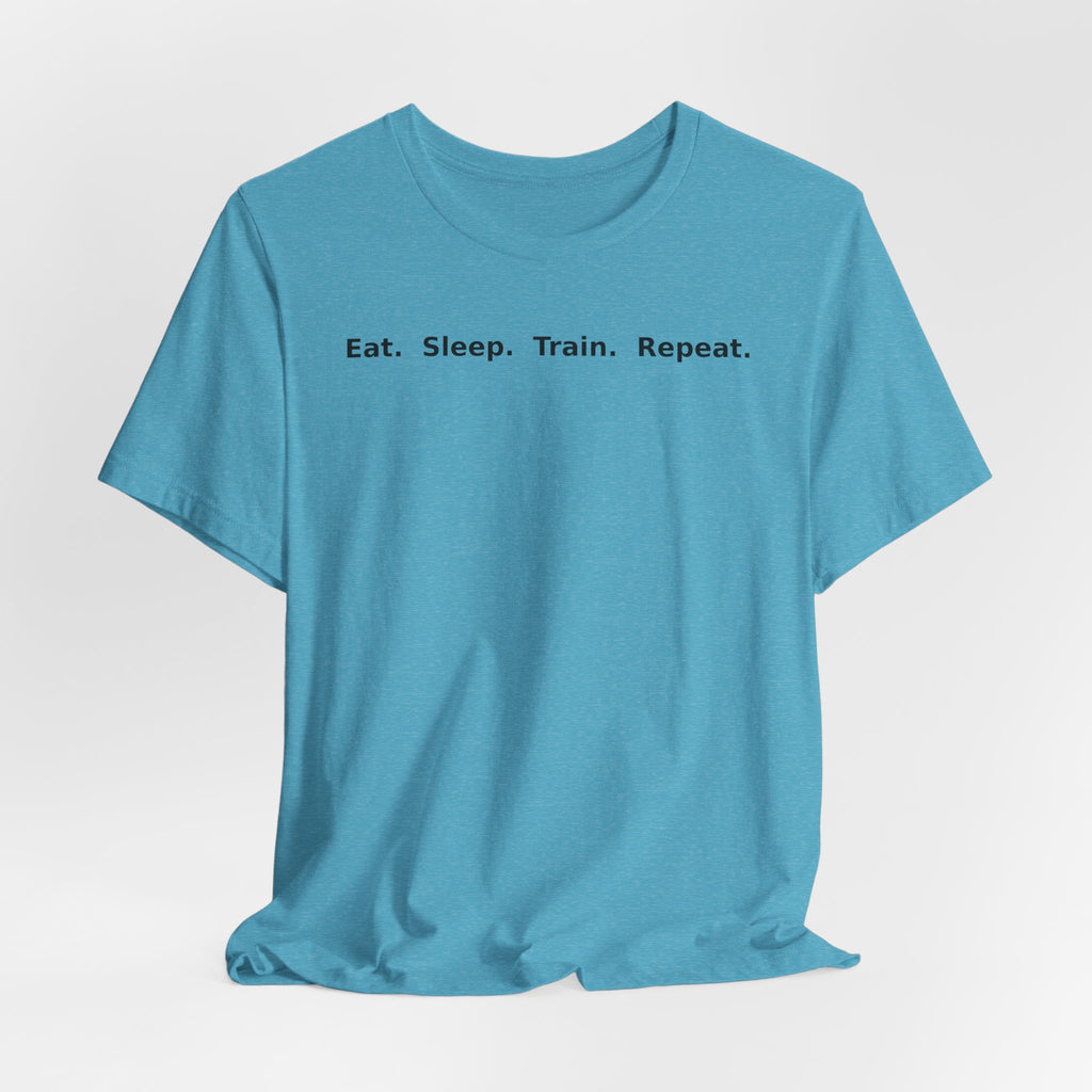 Eat. Sleep. Train. Repeat. Tee — Minimalist Music Symbols T‑Shirt
