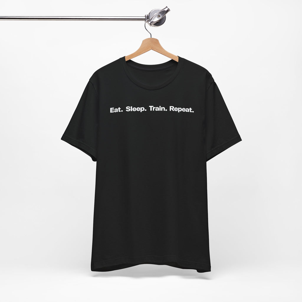 Eat. Sleep. Train. Repeat. Tee — Minimalist Music Symbols T‑Shirt