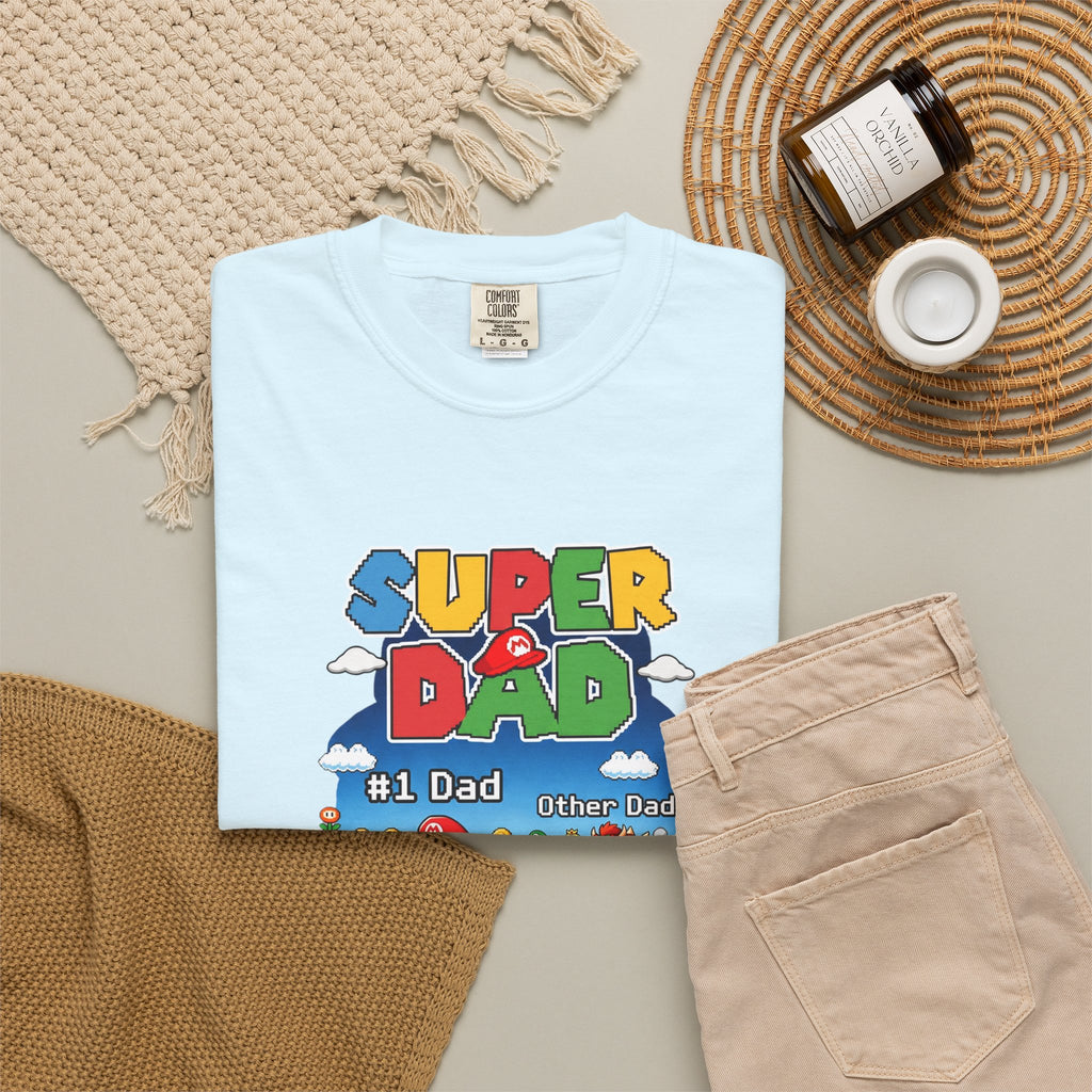 T-Shirt — "Super Dad" Retro Racing Gamer Tee (No.1 Dad)