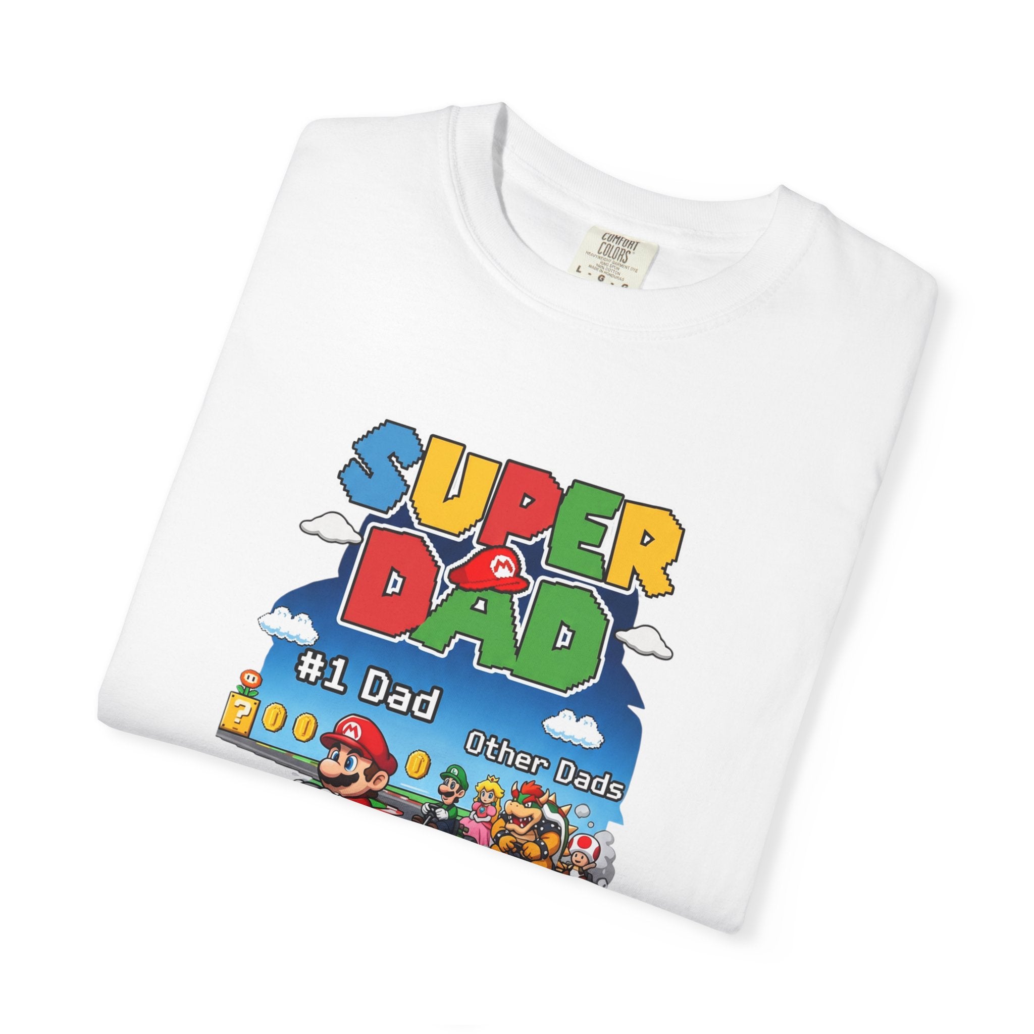 T-Shirt — "Super Dad" Retro Racing Gamer Tee (No.1 Dad)