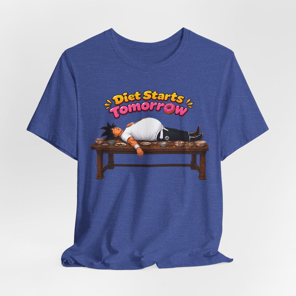 Goku Diet Starts Tomorrow T-Shirt — Funny Lazy Anime Graphic Tee