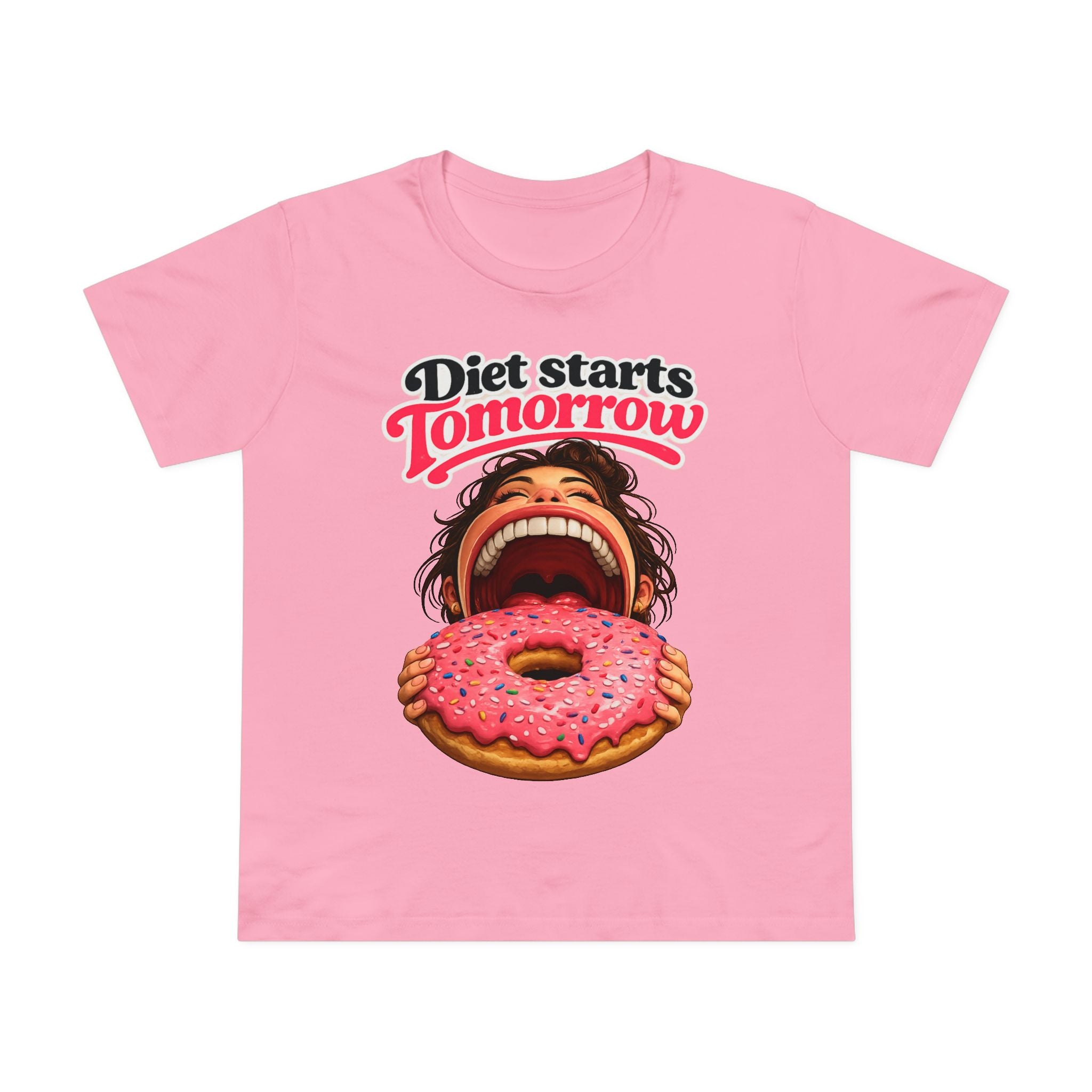 Diet Starts Tomorrow Women’s Tee — Funny Donut Graphic Shirt
