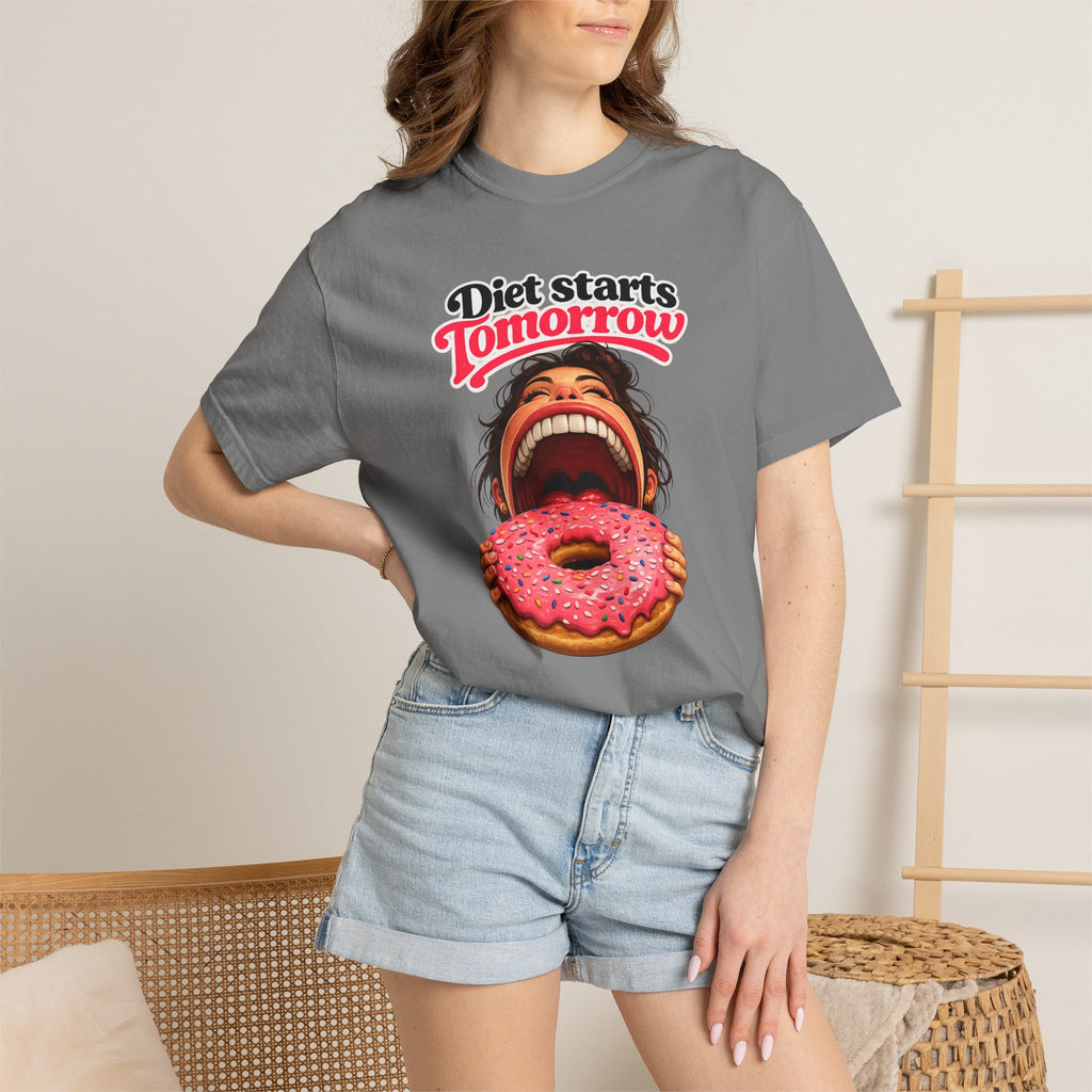 Diet Starts Tomorrow T-Shirt — Funny Donut Graphic Tee