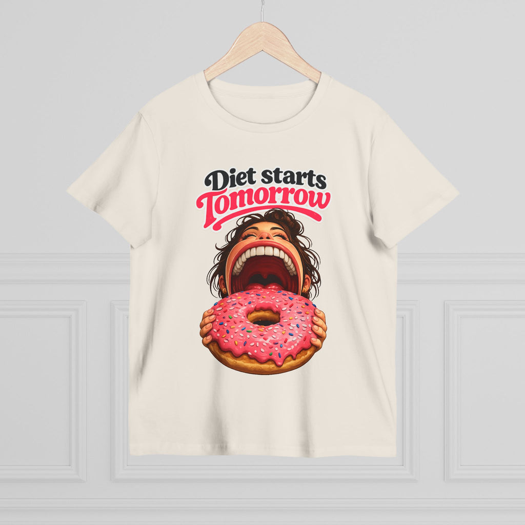 Diet Starts Tomorrow Women’s Tee — Funny Donut Graphic Shirt