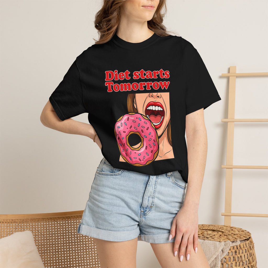 T-Shirt — "Diet Starts Tomorrow" Donut Graphic Tee