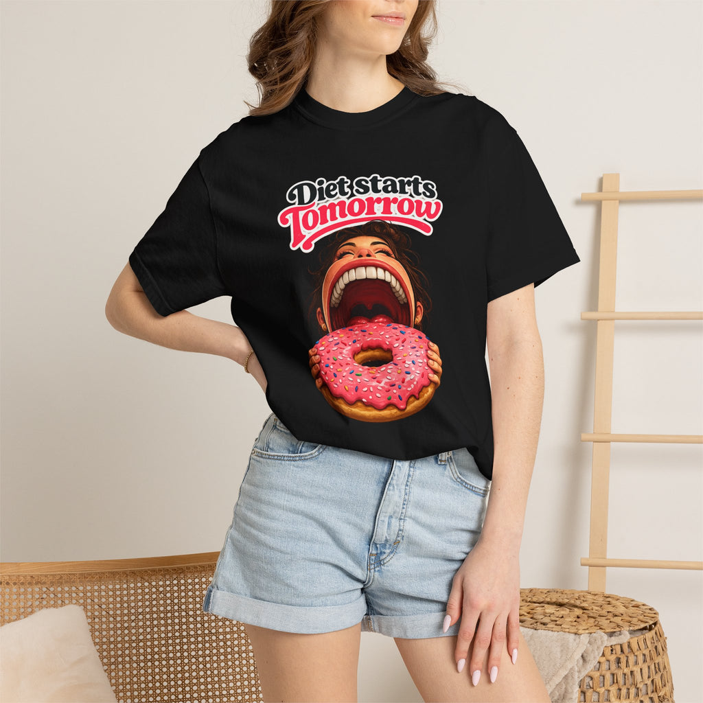 Diet Starts Tomorrow T-Shirt — Funny Donut Graphic Tee