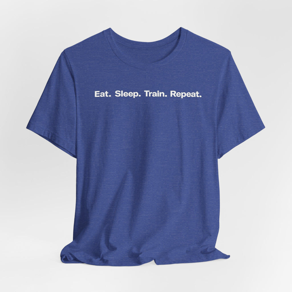 Eat. Sleep. Train. Repeat. Tee — Minimalist Music Symbols T‑Shirt