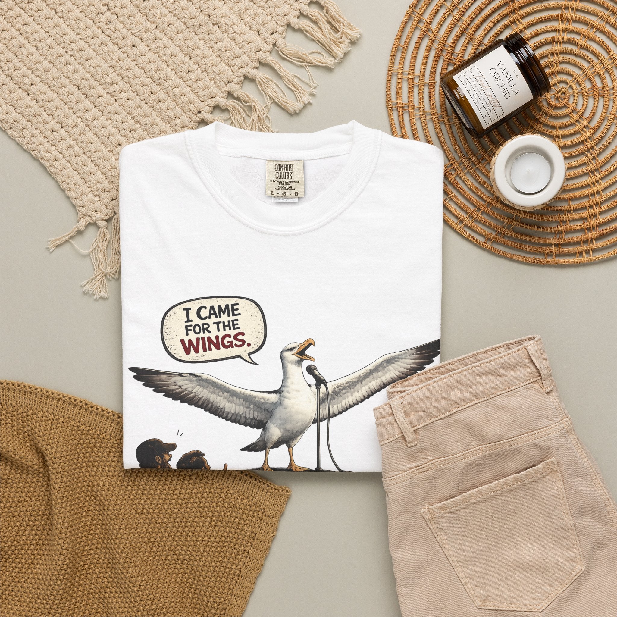 Albatross stand up Tee — "I Came For The Wings" Graphic T-Shirt
