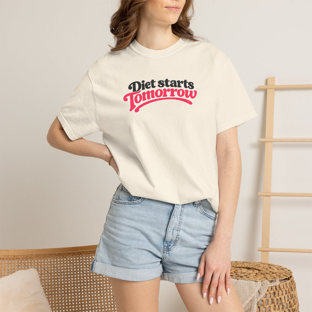 Diet Starts Tomorrow T-Shirt — Funny Fitness & Food Humor Tee