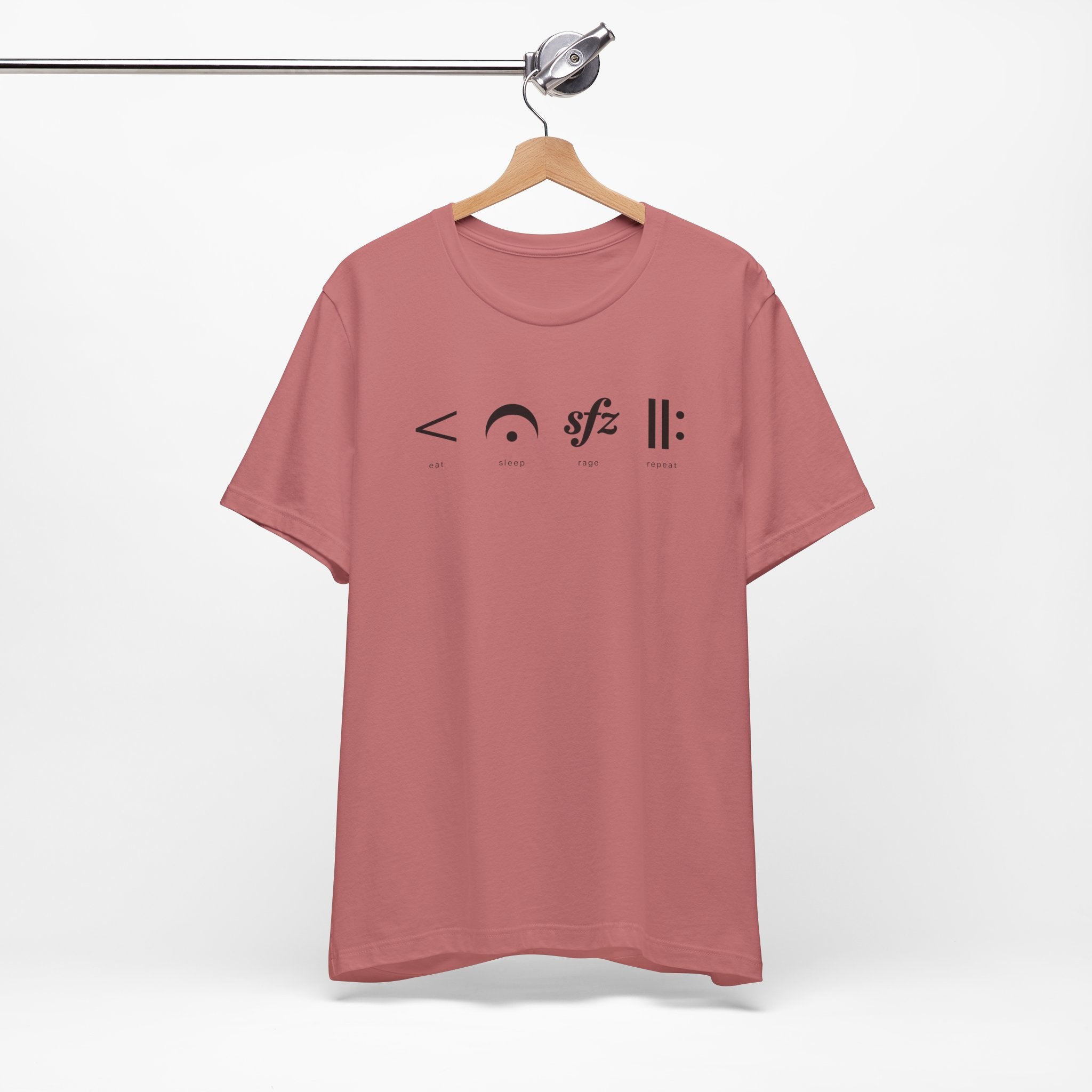 Eat, Sleep, Rage, Repeat Music Tee — Musical Symbols Graphic T-Shirt