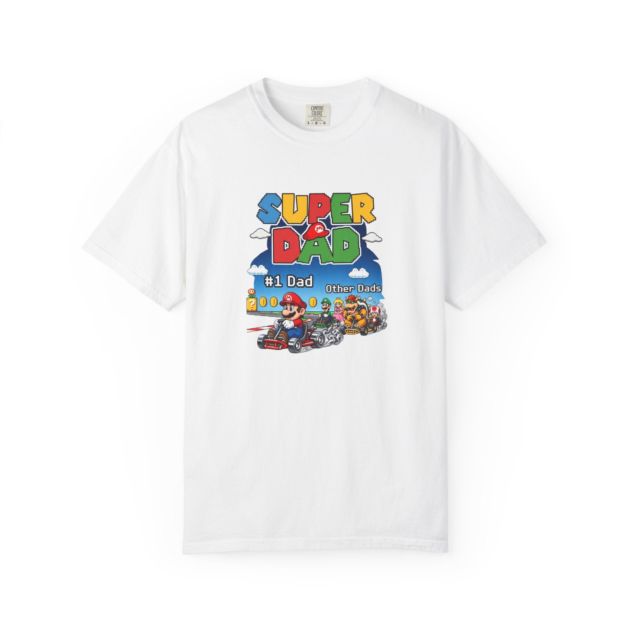 T-Shirt — "Super Dad" Retro Racing Gamer Tee (No.1 Dad)